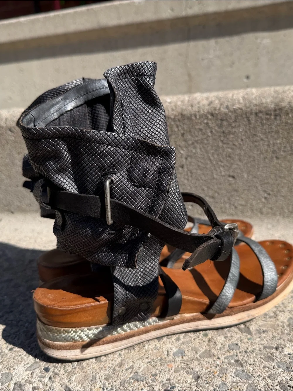 A.S. 98 Bowery Sandals Size 39 Leather Bohemian Festival Monk Booties AS98 - Picture 4 of 8